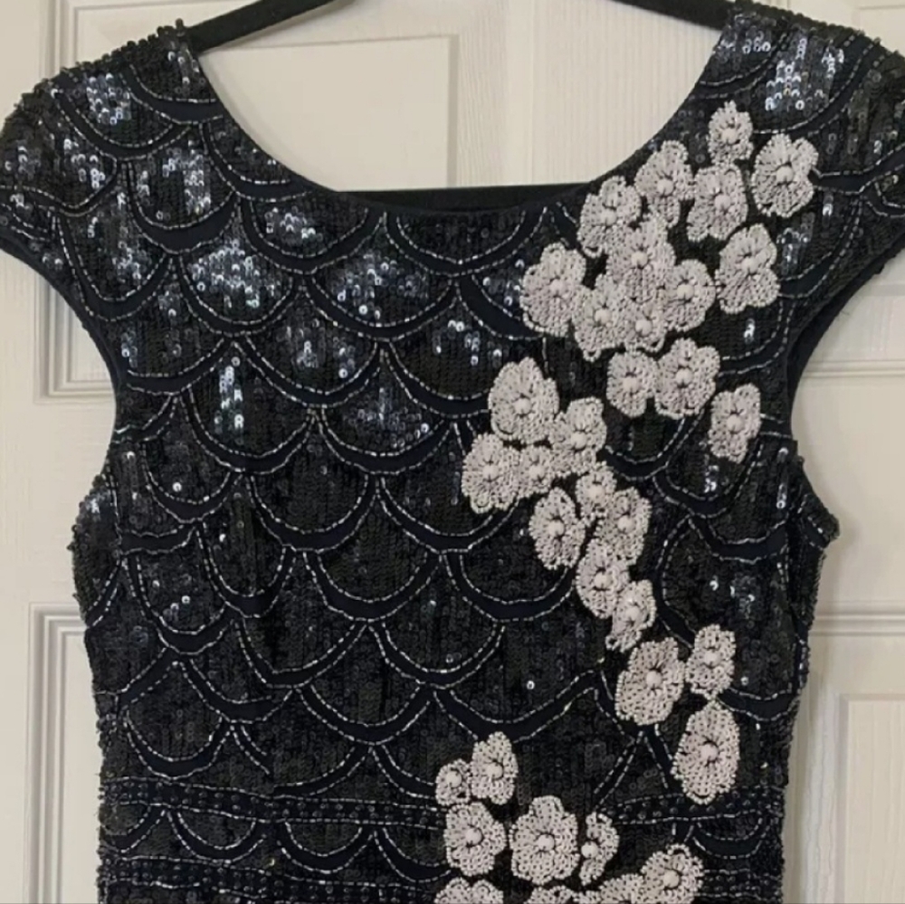 THEIA Sequined Evening Gown - Picture 4 of 12